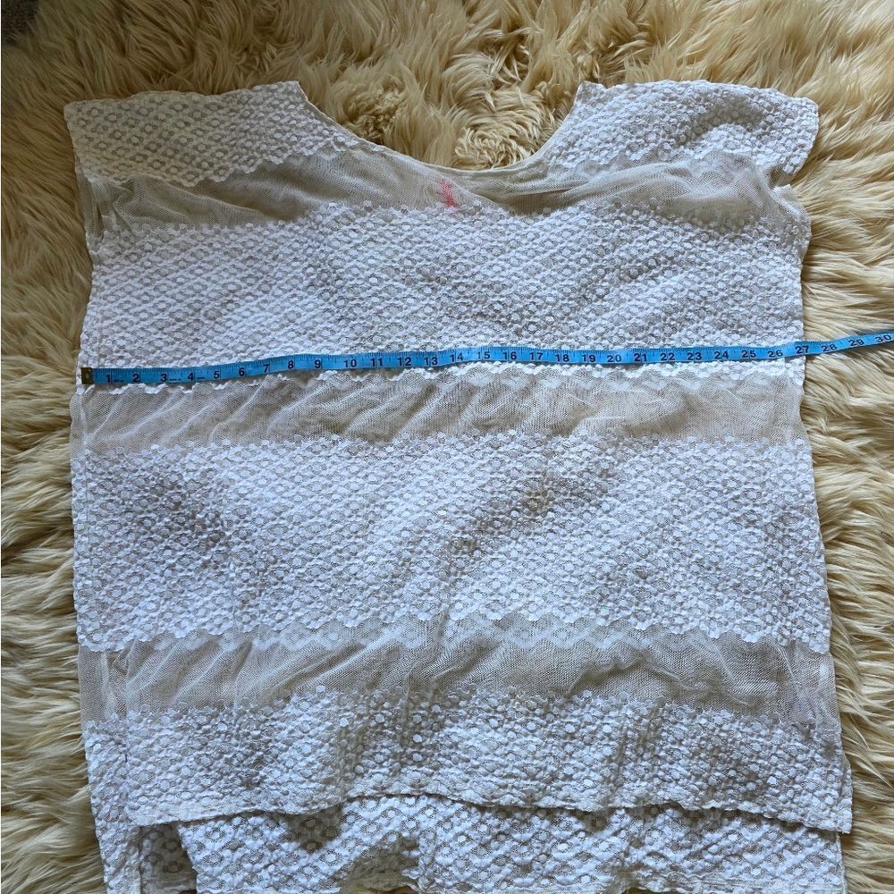 Free People Creme Lace Paneled CoverβUp Mini Dress Tunic Small - Picture 6 of 7